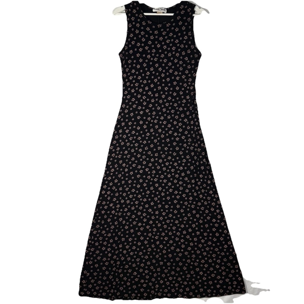 VTG Ronni Nicole Maxi Dress Womens Size 6 Black Slinky Fairy Goth Grunge Y2K 90s